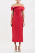 Esmeralda Midi Dress in Red