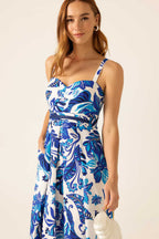 Euro Summer Maxi Dress in Blue Messina