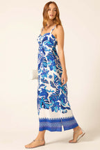 Euro Summer Maxi Dress in Blue Messina