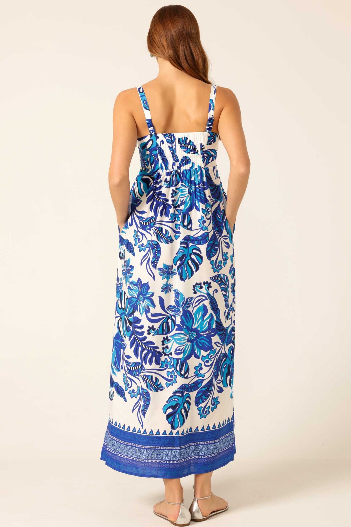 Euro Summer Maxi Dress in Blue Messina