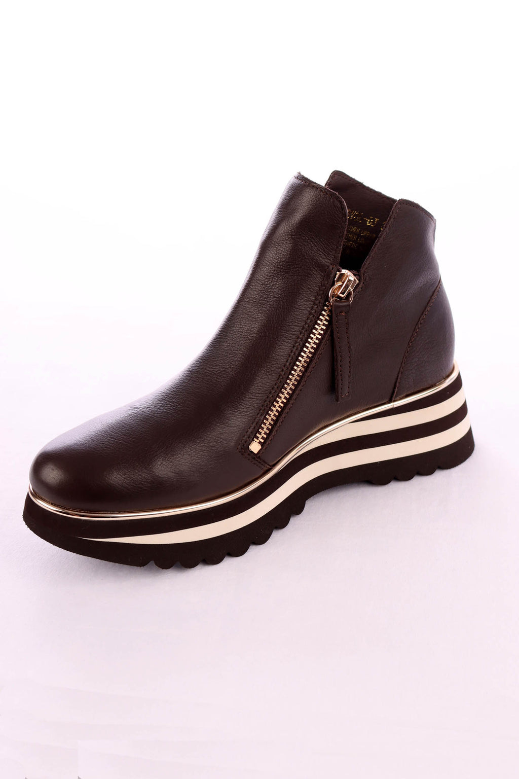 Evol Leather Ankle Boots in Chocolate Milk