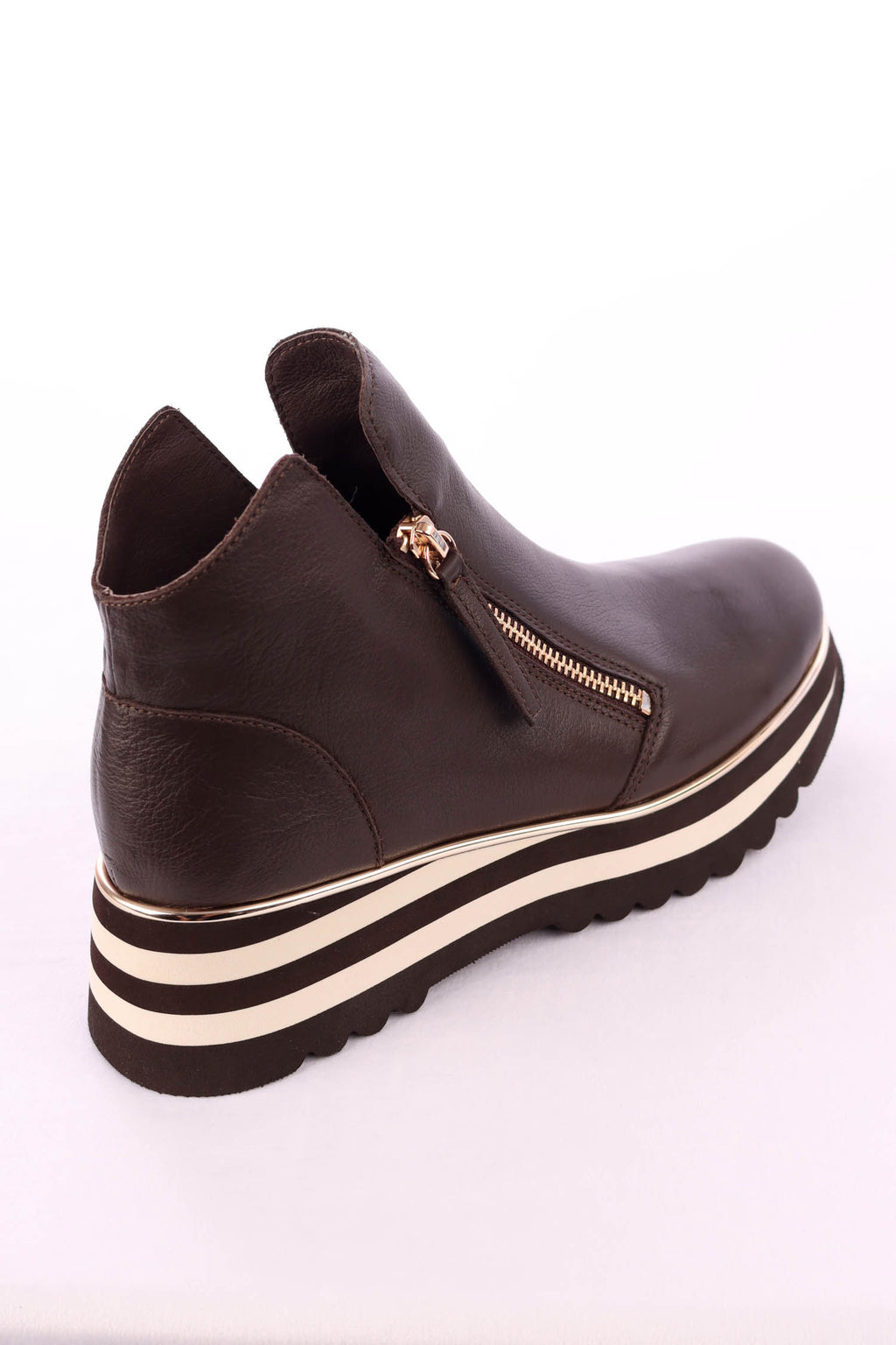 Evol Leather Ankle Boots in Chocolate Milk