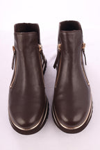Evol Leather Ankle Boots in Chocolate Milk