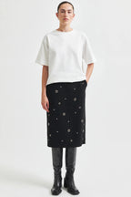 Eyla Pencil Skirt w Eyelets in Black | FINAL SALE