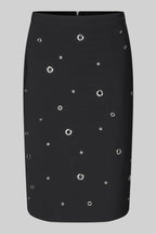 Eyla Pencil Skirt w Eyelets in Black | FINAL SALE
