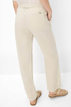 Farina Elastic Waist Band Chino Pants in Light Beige