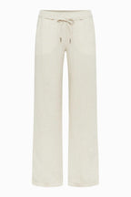 Farina Elastic Waist Band Chino Pants in Light Beige