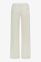 Farina Elastic Waist Band Chino Pants in Light Beige