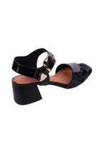 Fayza Patent Leather Sandals in Black