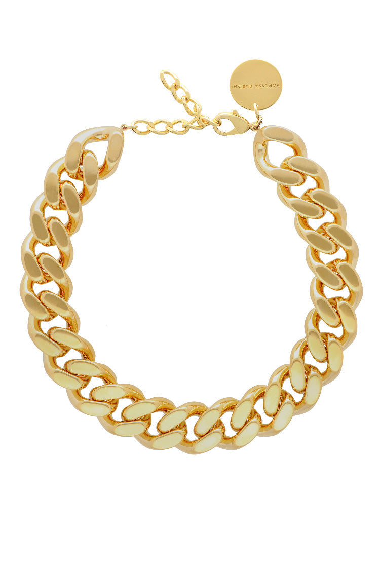 Flat Chain Necklace in Gold