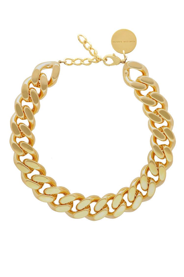 Flat Chain Necklace in Gold