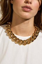 Flat Chain Necklace in Gold