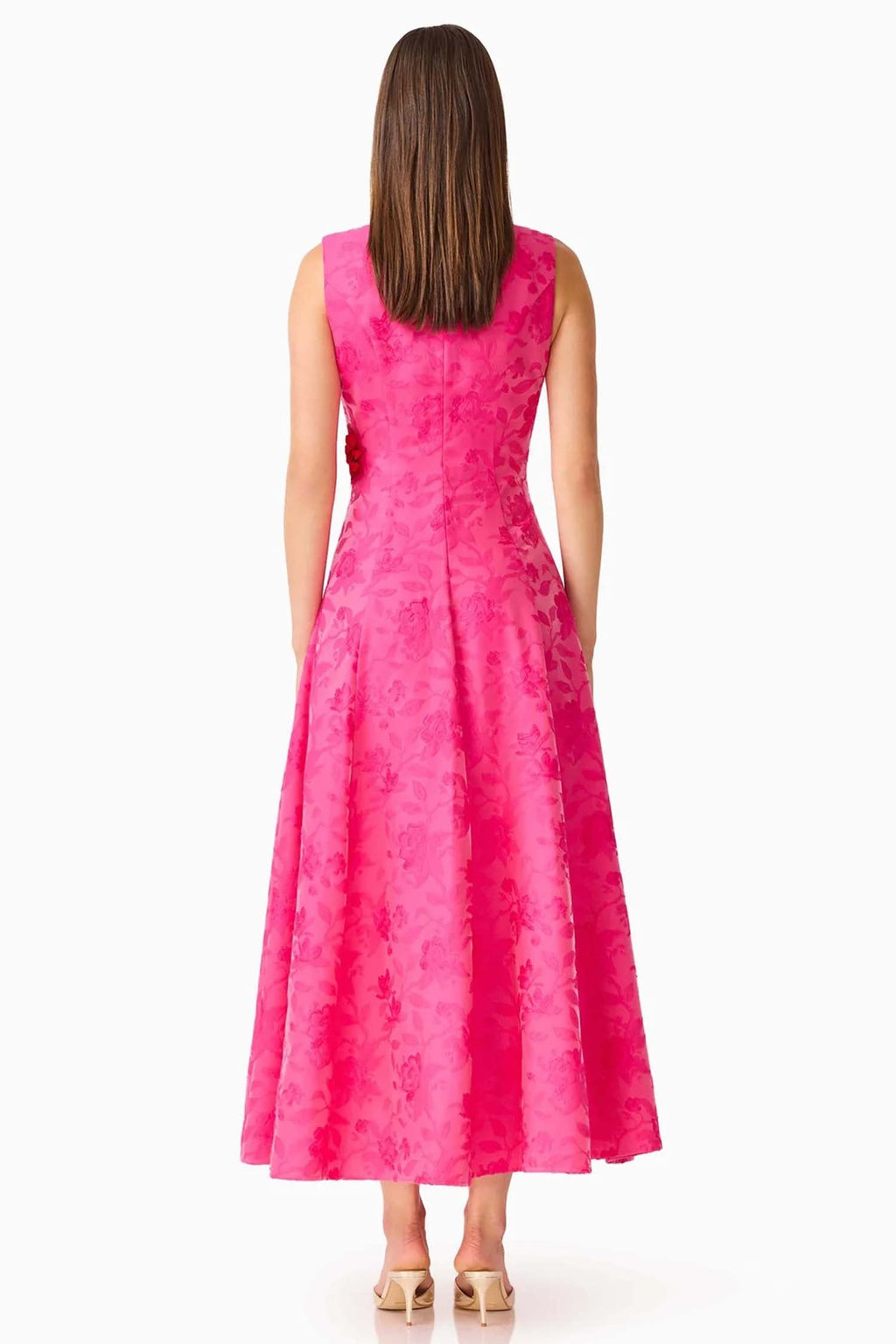 Florentia A Line Maxi Dress in Pink Red