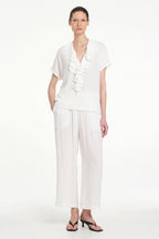Flounce Lariat Shell in White