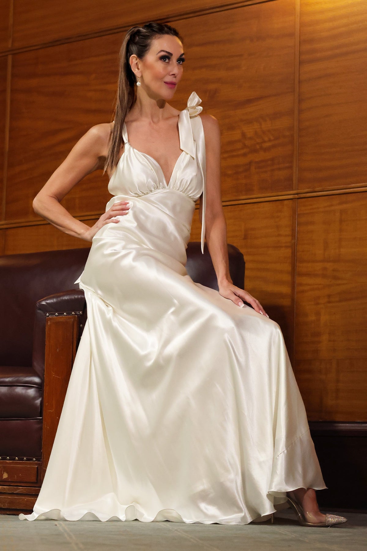 Gabriella Gown in Ivory | Satin