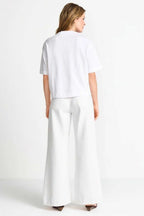Gentle Fit T-Shirt w Print in White