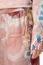 Gia Mid-rise 32' Wide Leg Trousers in Abstract Sun Pink | FINAL SALE