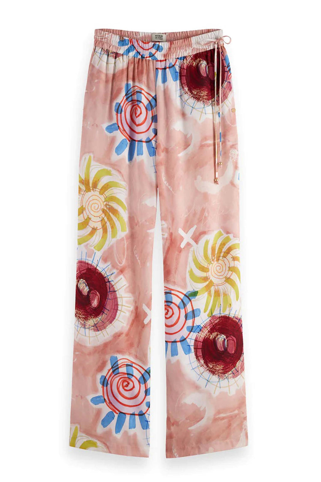 Gia Mid-rise 32' Wide Leg Trousers in Abstract Sun Pink | FINAL SALE