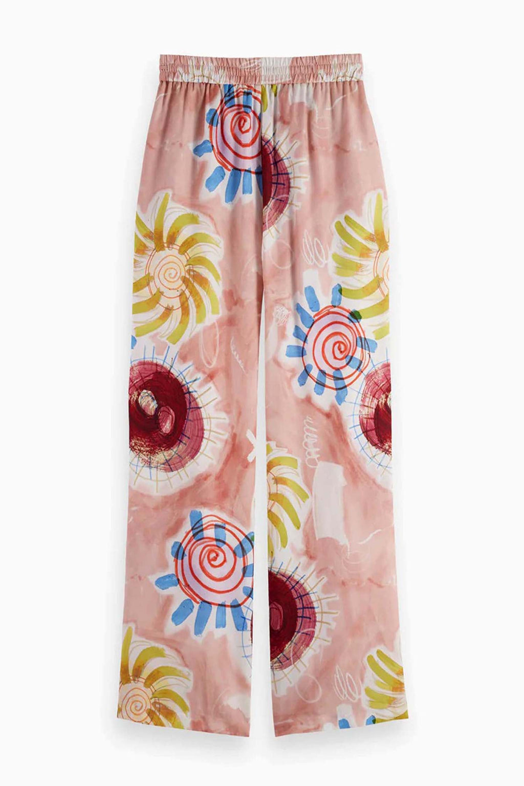 Gia Mid-rise 32' Wide Leg Trousers in Abstract Sun Pink | FINAL SALE