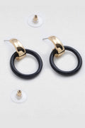 Giza Mini Black Hoop Earring in Gold
