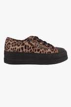 Giza Suede Sneakers in Taupe Leopard