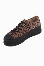 Giza Suede Sneakers in Taupe Leopard