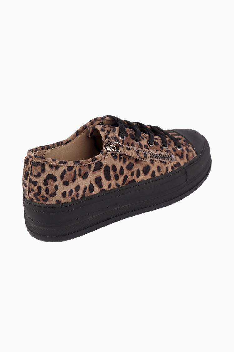 Giza Suede Sneakers in Taupe Leopard