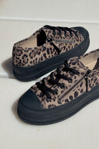 Giza Suede Sneakers in Taupe Leopard