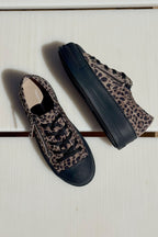 Giza Suede Sneakers in Taupe Leopard