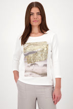 Gold Leaf Landscape Tee in Off White