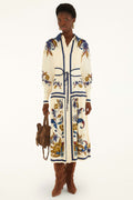 Golden Nature Cream Belt Midi Dress
