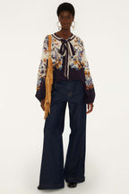 Golden Nature Navy Blue Blouse