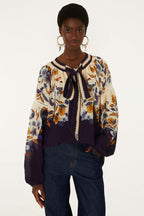Golden Nature Navy Blue Blouse