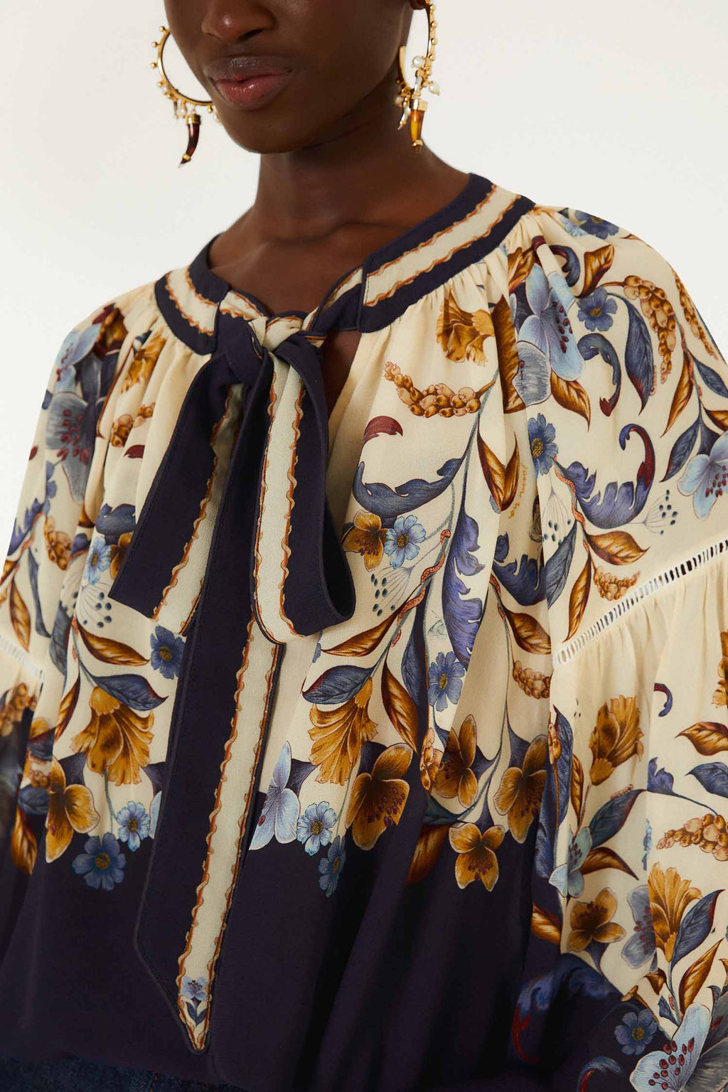 Golden Nature Navy Blue Blouse