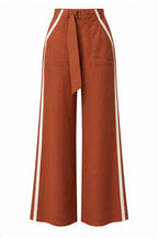Grace Contrast Bind Pant in Caramel