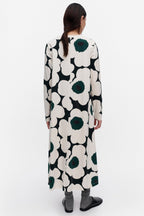 Hujanhajan Unikko Jersey Dress in Cream/Black/Green