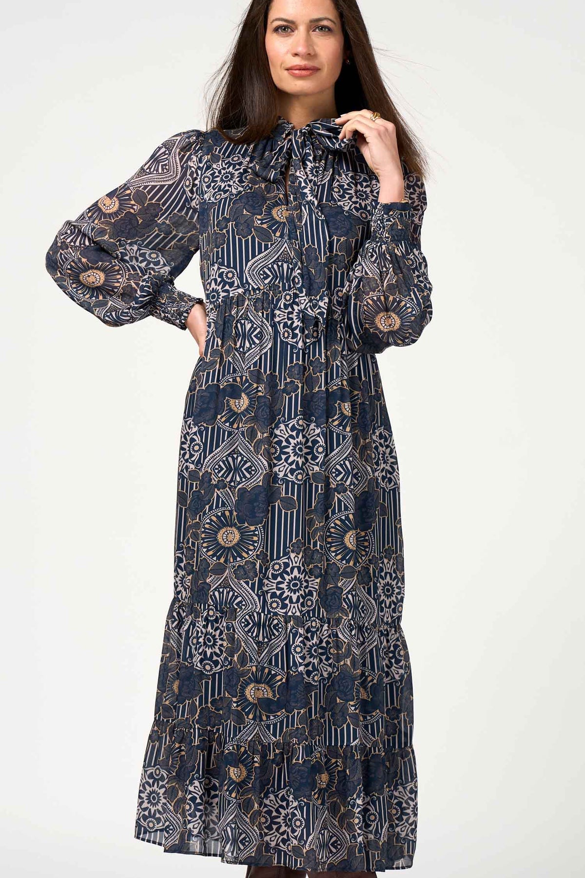 Halcyon Midi Dress in Indigo