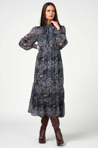 Halcyon Midi Dress in Indigo