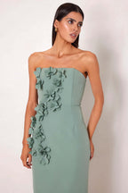 Halle Midi Dress in Sage Green