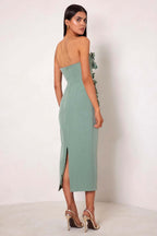 Halle Midi Dress in Sage Green