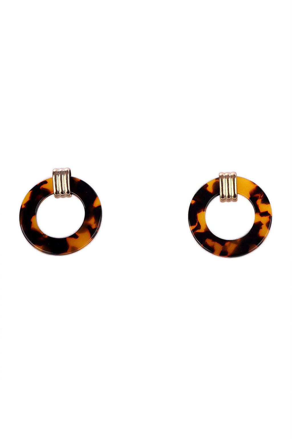 Hazel Tortoise Shell Earrings in Gold