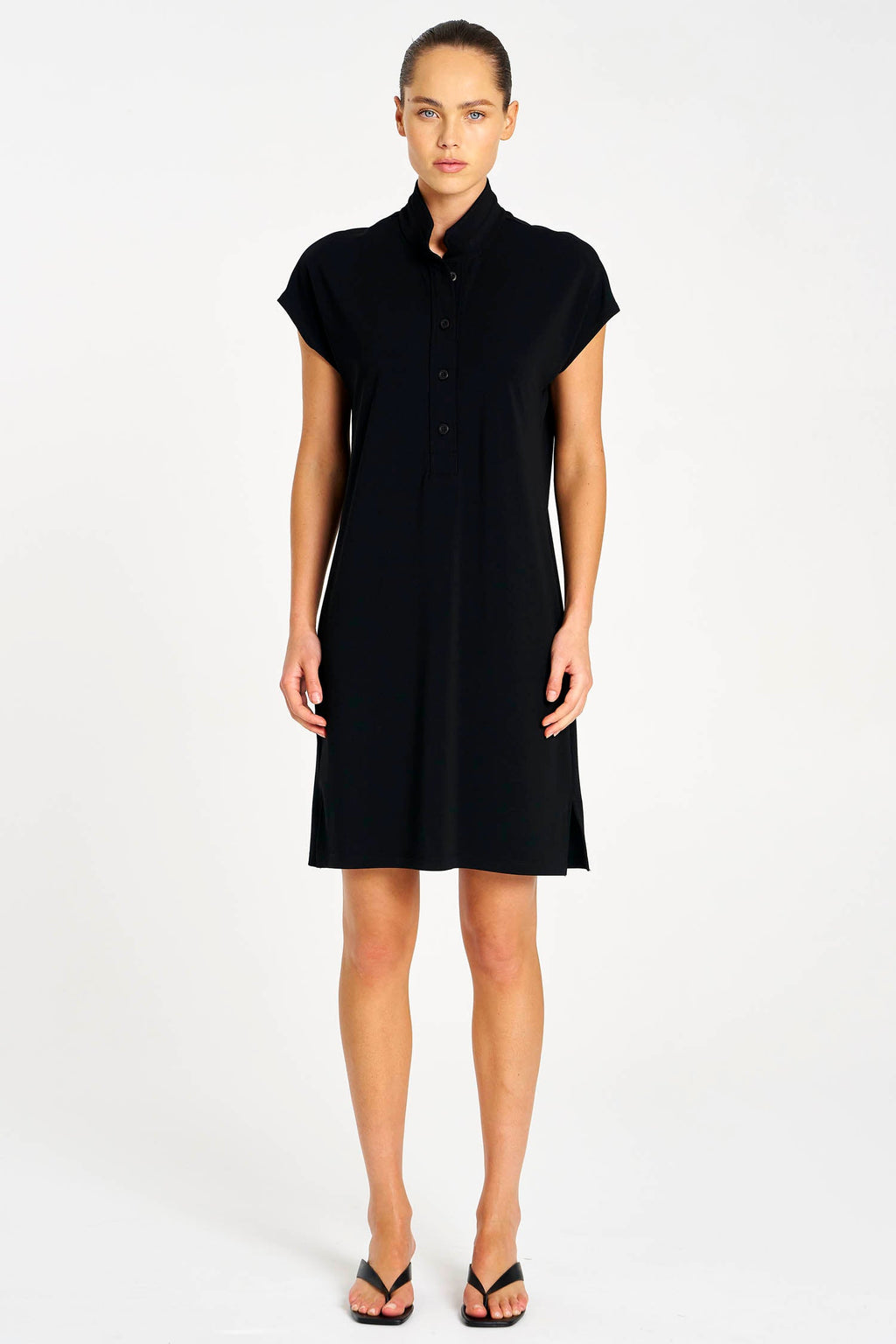 Henley Dress in Black