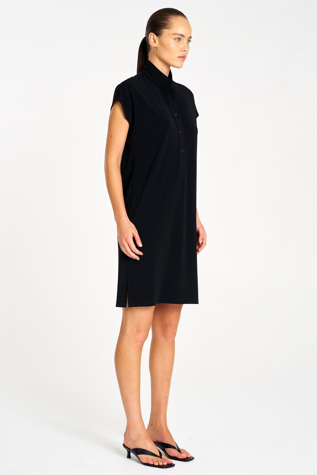 Henley Dress in Black
