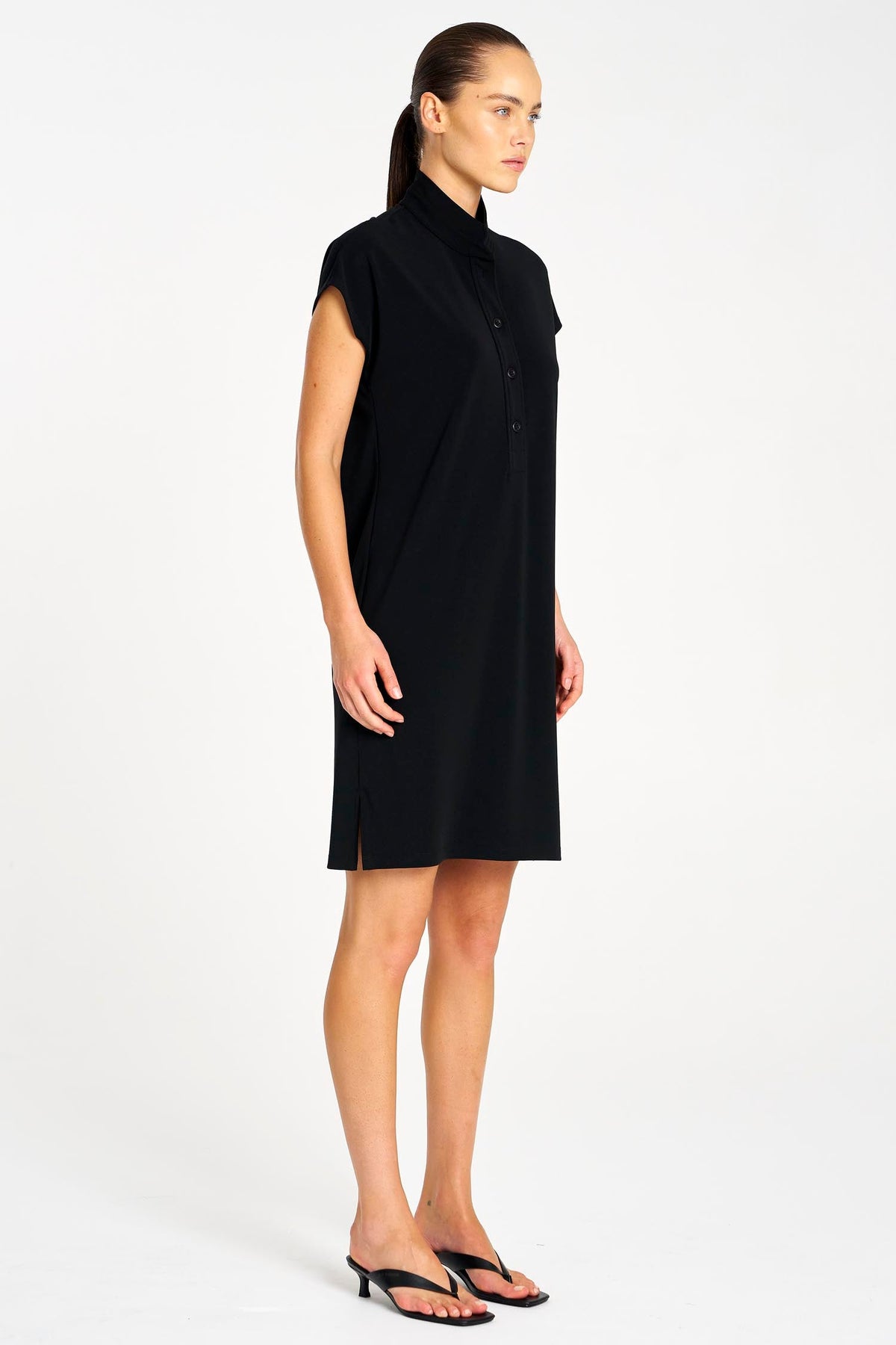 Henley Dress in Black