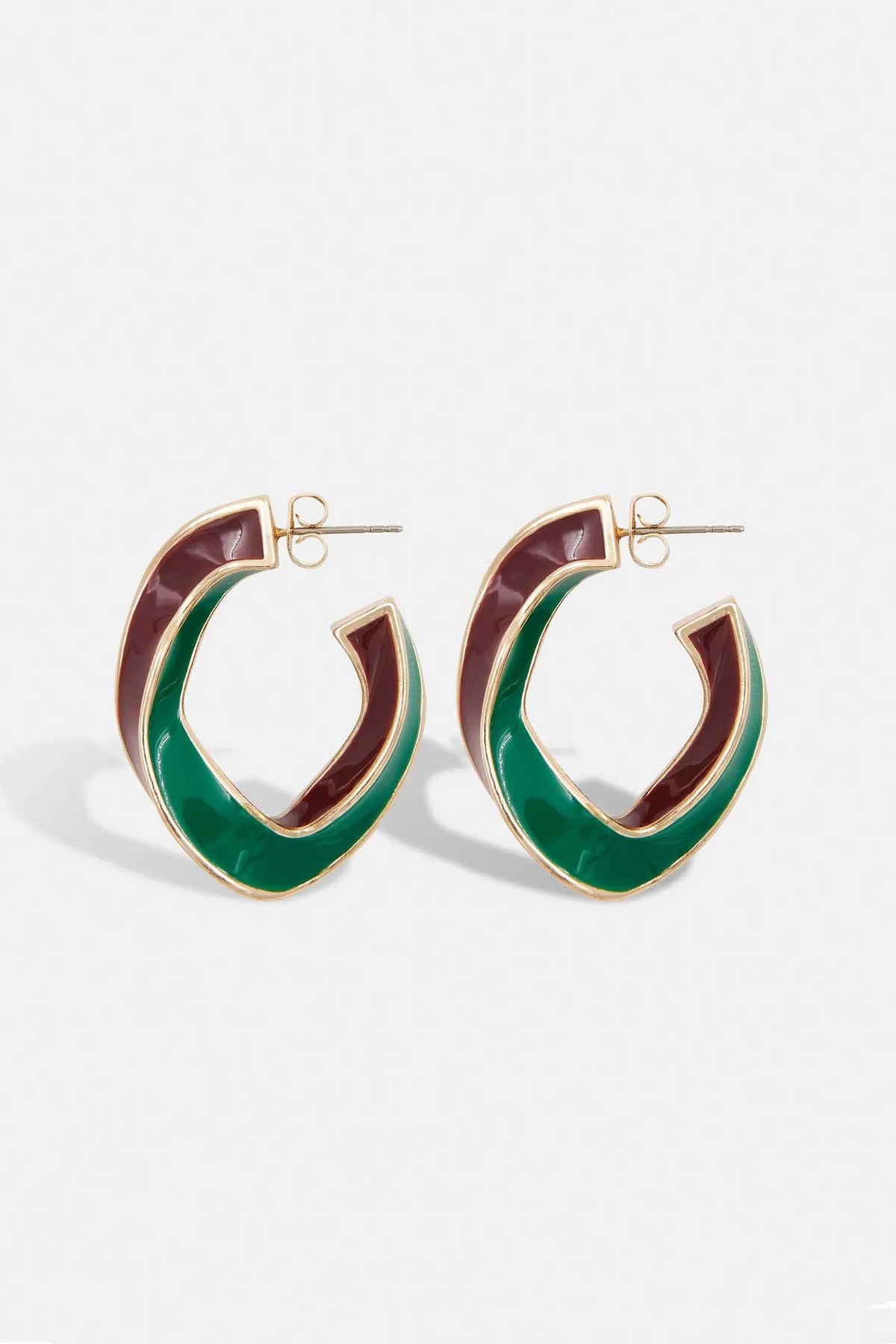 Hicolor Twisted Bicolour Earrings in Praline