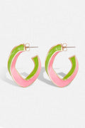 Hicolor Twisted Bicolour Earrings in Pure Pink