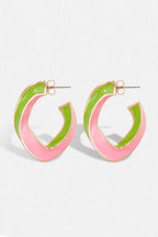 Hicolor Twisted Bicolour Earrings in Pure Pink