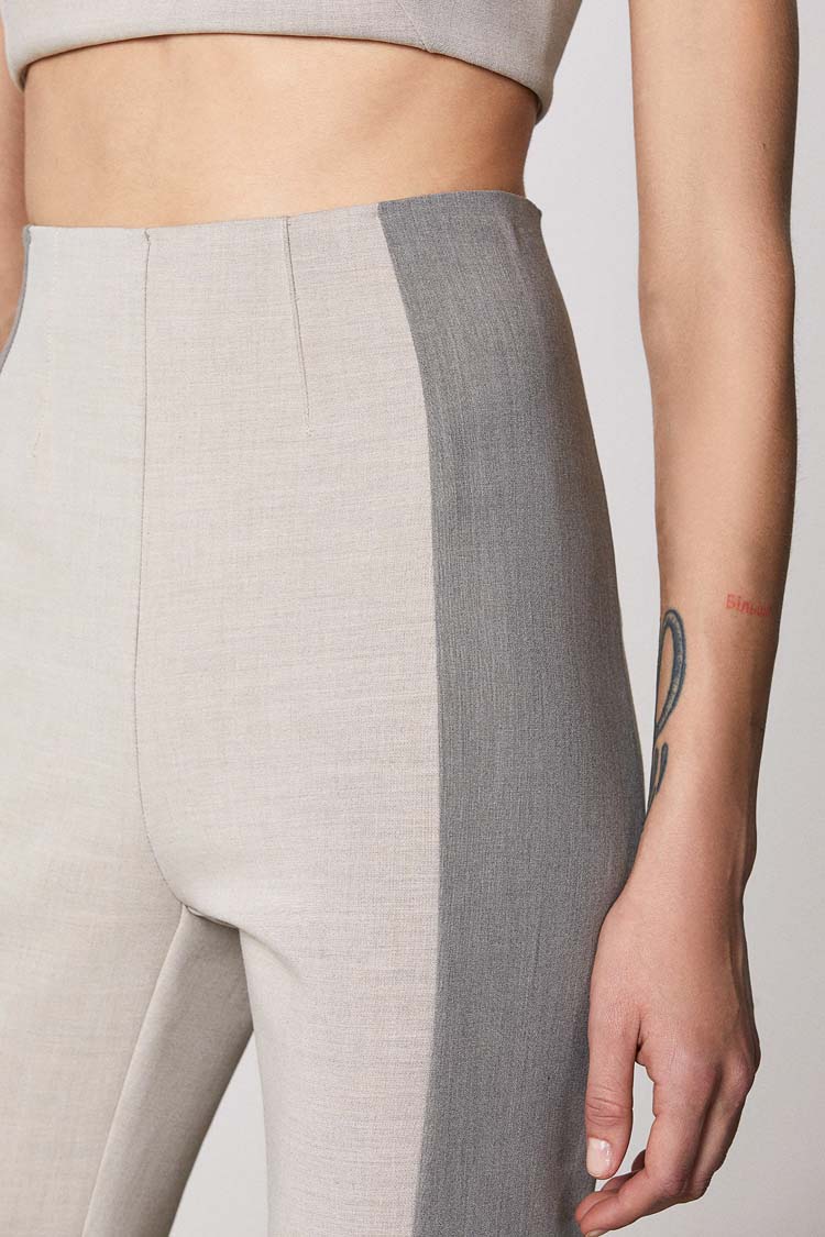 High Waisted Colourblock Slim Trouser | FINAL SALE
