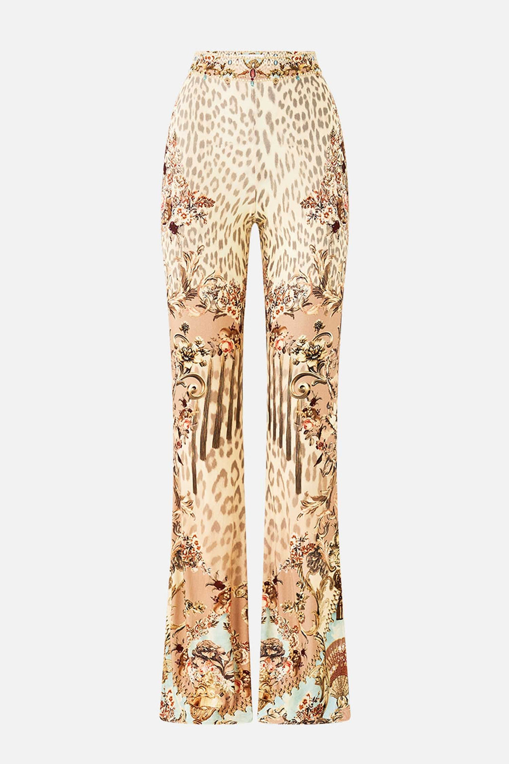 High Waisted Flared Trouser in Aranjuez Animalia