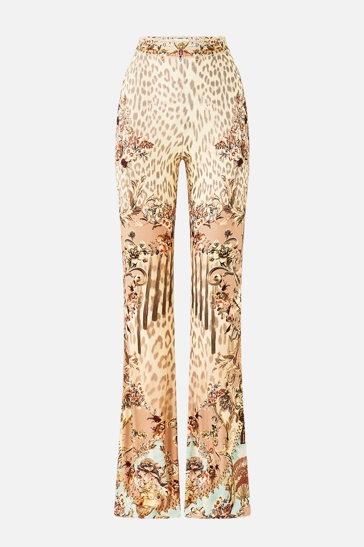 High Waisted Flared Trouser in Aranjuez Animalia